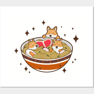 Corgi Ramen Life Posters and Art